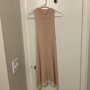 Francesca’s light pink high neck dress